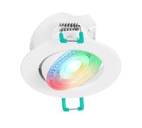 SYLVANIA Smart LED Recessed Spotlight 230 V | 16 Million Colours + Warm - Daylight White | RGB Spot Dimmable Diameter 68 mm | Ceiling Light Compatible with App, Alexa, Siri | Bathroom, Living Room