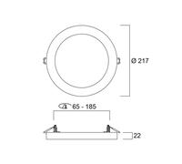 Sylvania START 5in1 LED ceiling light, white, Ø 22 cm, CCT, dimmable