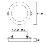 Sylvania Start LED downlight 5-in-1 Ø 16.5 cm 12 W