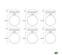 Sylvania Sylcircle Led Round Ceiling Light 12W 1025 Lumens Ip54 Dualtone Flush Mount - Pack Of 6