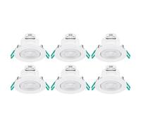 Sylvania SylSpot 6 Pack Neutral White Recessed 4.8W LED Spotlight - Size: 4.7 x 8.7 x 8.7cm - Wilko