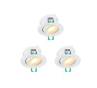 Sylvania Sylspot Neutral White - Candlelight 3 Cct Dimmable Ip44 Rated 5.5W Recessed Led Spotlight, 3-Pack
