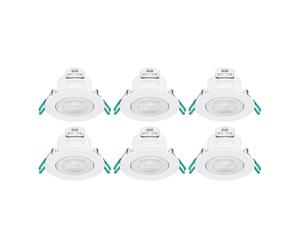 SYLVANIA SylSpot Recessed LED Spotlights - 5W Cool White (6500K) - IP65 Rated, Energy Efficient Downlights - Bathroom or Kitchen Lighting - 6 Pack