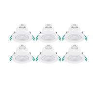 SYLVANIA SylSpot Recessed LED Spotlights - 5W Warm White (2700K) - IP65 Rated, Energy Efficient Downlights - Bathroom or Kitchen Lighting - 6 Pack