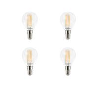 SYLVANIA Mini Globe LED Light Bulbs, Clear, E14, 5W, 470 Lumens, 40W Equivalent, Warm White 2700K - 4 Pack
