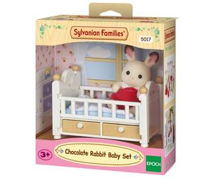Sylvanian Families - 5017 - Chocolate Bunny Baby with Cot