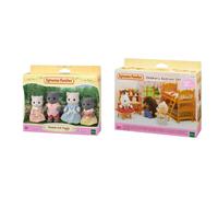 Sylvanian Families 5455 Persian Cat Family Dolls, Multicolor & 5338 Children's Bedroom Set, Multicolor