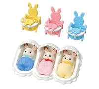 Sylvanian Families 5532 Triplets Care Set - Dollhouse Playsets, Yellow,blue,mint,green,pink,red