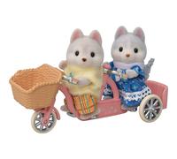 Sylvanian Families Tandem Cycling Set -Husky Sister & Brother-dollhouse playset 5637