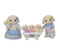 Sylvanian Families - 5735 Flora Rabbit Family - Dollhouse Playsets, ['Blue', 'Checkered']