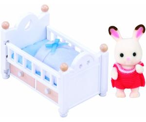 Sylvanian Families Chocolate Rabbit Baby Set (Baby Bed)
