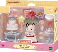 Sylvanian Families Party Time Playset -Tuxedo Cat Girl-dollhouse playset 5646