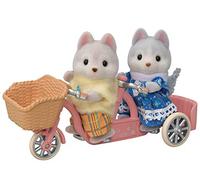 Sylvanian Families Tandem Cycling Set -Husky Sister Age 3+ & Brother-dollhouse playset 5637