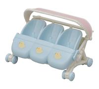 Sylvanian Families Triplets Stroller, - dollhouse playset L5533, Blue