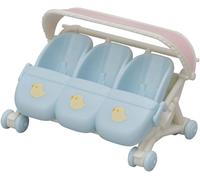 Sylvanian Families Triplets Stroller Dollhouse Playset Pushchair