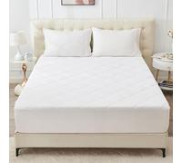 Sylvanora Small Double Size Mattress Protector 122x190cm - UltraSoft 3-Layer Design, 30cm Deep Fitted Stretch Skirt, Hypoallergenic & Breathable Quilted Cover - Machine Washable, White
