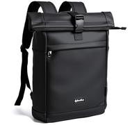 Sylvanthos Waterproof Backpack, Laptop Backpack for Men and Women with Anti-Theft Zipper, Expandable 18-25L, Rains Backpacks for Work,School, Business Trips - Black