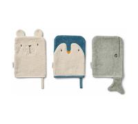 Sylvester organic cotton washcloths - Set of 3 Arctic Sea/Ocean view one size