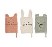 Sylvester organic cotton washcloths - Set of 3 Dove blue mix one size