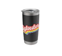 Sylvester Pride Month LGBTQ Rainbow Flag Name Personalised Stainless Steel Insulated Tumbler