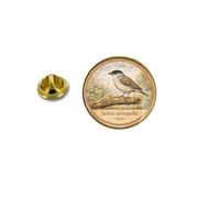 Sylvia Atricapilla Black Headed Warbler Bird Pin Badge