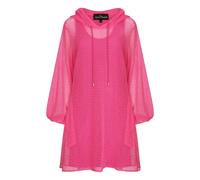 Sylvia Piechulla Aphrodite Hot Pink Holiday Resort Midi Dress With Hoodie Inclusive Plus Size Short Version - Size UK 14/ US 10 - Hot Pink