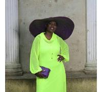 Sylvia Piechulla Aphrodite Neon Lime Holiday Resort Midi Dress With Hoodie Inclusive Plus Size Short Version - Size UK 18/ US 14 - Neon Lime