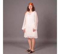 Sylvia Piechulla Aphrodite White Holiday Resort Midi Dress With Hoodie Inclusive Plus Size Short Version - Size UK 14/ US 10 - White