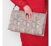 Sylvia Piechulla Cleopatra Black White Quilted Animal Print Laptop Clutch Bag - Black White Snakeskin - 100% Vegan Leather