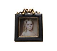 SYLVIA'S SHOP 3x3 Small Vintage Picture Frame, Mini Antique Ornate Square Photo Frame, for Tabletop and Wall Display, Retro Home Decor, Photo Gallery Art, Black and Gold
