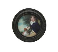 SYLVIA'S SHOP 3x3 Small Vintage Round Picture Frame, Mini Antique Black Grey Ornate Circle Photo Frame, for Tabletop and Wall Display, Retro Home Decor, Old Fashioned Photo Gallery Art