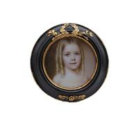SYLVIA'S SHOP 3x3 Small Vintage Round Picture Frame, Mini Antique Ornate Circle Photo Frame, for Tabletop and Wall Display, Retro Home Decor, Old Fashioned Photo Gallery Art, Black and Gold