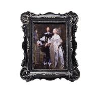 SYLVIA'S SHOP 5x7 Vintage Picture Frame, Antique Black Grey Ornate Luxury Photo Frame, for Tabletop and Wall Display, Retro Home Decor, Old Fashioned Photo Gallery Art