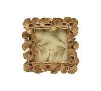 SYLVIA'S SHOP Vintage 4x4 Square Picture Frame, Small Antique Ornate Gold Ginkgo Leaf Photo Frame, Table Top Display and Wall Hanging Home Decor, Old Fashioned Gorgeous Photo Gallery Art