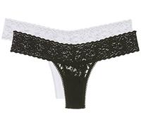 Sylvie Flirty Lingerie Women's Aki String, Pack of 2 - Black/White, One size