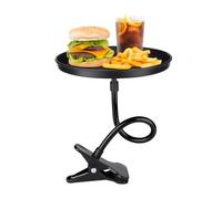 Sylvil Adjustable Food Tray for Car, 360° Non-Slip Swivel Car Food Table, 8.7 Inch Diameter Swivel Car Clip Type Tray Drink and Snacks Table, Universal Car Accessories for Most