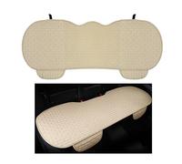 Sylvil Car Back Seat Cover, Anti-Slip Automotive Long Rear Seat Protectors with Storage Pocket, Breathable Comfortable Back Seat Cushion Pad Mat, Universal Car Accessories (Back Beige)