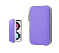 Sylvil Car CD DVD Case, 96 Capacity Hard Plastic CD Holder, Portable Zipper DVD Disc Organizer Storage Wallet with Closure and Handy Strap, Car Accessories for Home Office Travel (Light Purple)