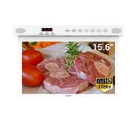 Sylvox 15.6 In Smart Under Cabinet Tv Kitchen Tv 360 Degree Rotation 90 Degree Folding Built In Timer White