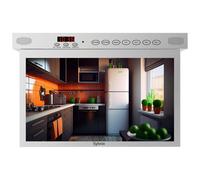 Sylvox 15.6 In Smart Under Cabinet Tv Kitchen Tv 360 Degree Rotation 90 Degree Folding Built In Timer Silver