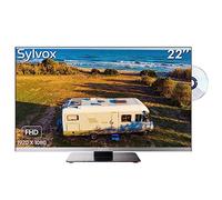 SYLVOX 22 Inch 12V Smart TV, 1080P FHD Caravan TV with DVD Player Built-in | Bezel-less, Digital Audio, DVB-C/T2/S2 Tuner, HDMI, FM Radio, Sleep Timer, Small TV for Motorhome, Campervan, Marine, Home