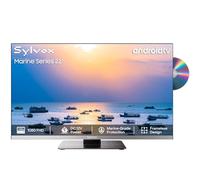 SYLVOX 22 Inch 12V Smart TV with Android OS, Full HD Frameless Small TV with DVD Player Built-in, DC/AC Powered, 9-32V Wide Voltage Anti-Shock Design, 12V TVs for Motorhomes, Trucks, Boats