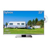 SYLVOX 22 inch RV TV, FHD 1080P 12V TV with DVD Player Built in, Tuner DVB-C/T2/S2, Digital Audio, HDMI USB, Sleep Timer, FM Radio Function, Small Television for Motorhome, Campervan, Kitchen, Home