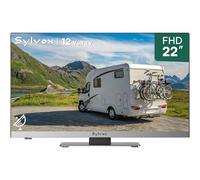 SYLVOX 22" Smart TV with DVD Player, Bezel-less 1080P 12V TV for Caravan | Hi-Fi Speakers, AC&DC Power, Satellite Input, FM Radio, HDMI USB, Seismic Design, Small TVs for Campervan, Marine & Home Use