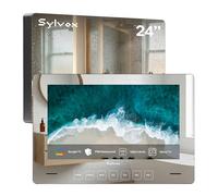 SYLVOX 24 Inch Bathroom TV, 1080P 12V Smart Magic Mirror TV IP66 Waterproof | Works with Google Cast, Touch Button, Easy to Install, 500 Nits, Waterproof TV for Bathroom Hotel Vanity Sauna (Wall Mount)
