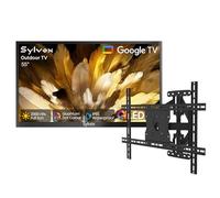 SYLVOX 55 Inch Outdoor TV with Cover & Wall Mount, 4K QLED Smart QLED TV, Quantum Dot, 2000Nit Ultra Bright for Full Sun, IP55 Waterproof, Dolby Atmos, Voice Remote (Pool pro QLED 2.0)