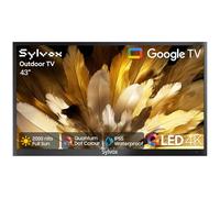 SYLVOX Outdoor TV, 43 Inch 4K QLED Smart TV, Quantum Dot, 2000Nit Ultra Bright QLED Television for Full Sun, Direct-Sun Protection, IP55 Waterproof, Dolby Atmos, with Google Cast, Voice Remote (2024)