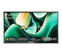 SYLVOX Outdoor TV, 43 Inch 4K QLED Smart TV - Quantum Dot Colour, Dolby Atmos, IP55 Waterproof 1000 Nit Brightness Outdoor Television for Partial Sun, Garden, Built-in Google Cast, Voice Remote(2024)