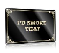 SYLVOXIS Tin Sign Wall Decor I'd Smoke That Tin Plaque | Gaming Metal Tin Decor Decor For Man Cave Backyard Bar Decor Bar Funny Signs(20X30CM)