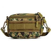 SYMALL Men's Mini Shoulder Bag Shoulder Bag Outdoor Cycling Molle Tactical Military Accessories Bag for Camping Women Camping Hiking Sport Multifunction Nylon, unisex_adult, Jungle, 17,0 x 11,0 x 6,0cm